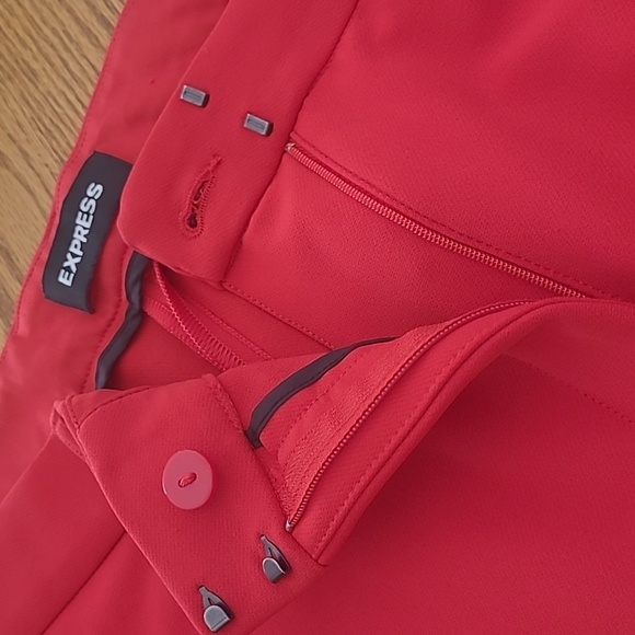 Express Red Skinny High Rise 14L Trouser Pants Fall Winter Holiday - Picture 12 of 13